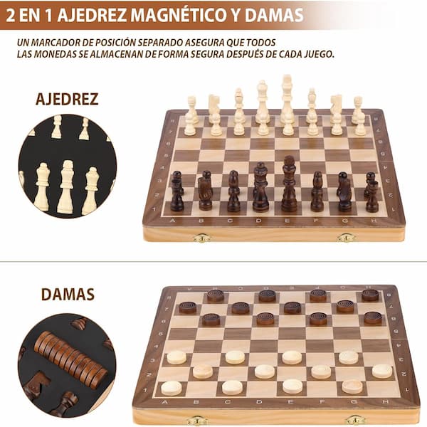Peradix juego ajedrez 2 en 1 magnetico 2