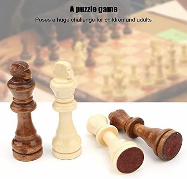 Zerodis 32 piezas ajedrez de madera 6